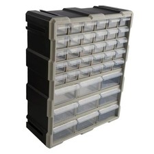 39-Drawer Plastic Small Parts Organizer - Desktop or Wall Storage 39 Drawers