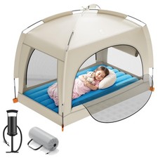 Inflatable Toddler Travel Bed with Tent   Lightweight Blow Up Kids Air Mattre...