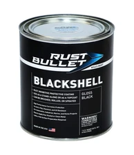 RUST BULLET BlackShell - Gloss Black - 1 Quart - Corrosion Preventive Coating...