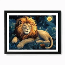 Fantasy Illustration Of A Wild Anim Framed Wall Art Poster Canvas Print Picture