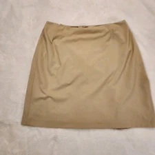 Talbots Tan Pencil Skirt Office Kick Pleat Professional Interview Secretary 24W
