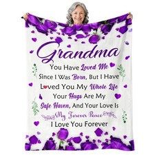 Gifts For Grandma Birthday Grandmas Blanket Granddaughter Grandson 60x80 Inch