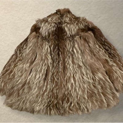 Saga Fox Silver Fox Fur Coat Real Thick Vintage Jacket Shoulder No Name Tag 40cm