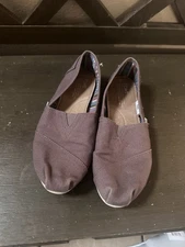 Womens TOMS Alpargata Ash Canvas Slip On Flat Shoes Size 9