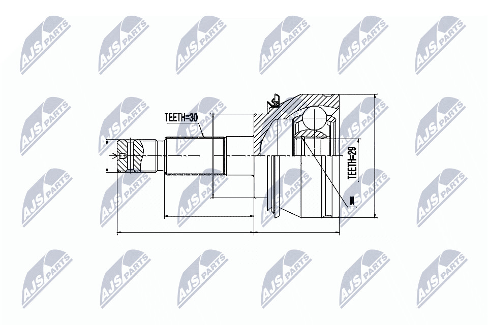 NTY Drive Shaft Joint Set NPZ-TY-076 For Toyota Front Axle LH/RH - Image 4