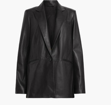 NEW,  AllSaints Deri Leather Blazer in Black ...