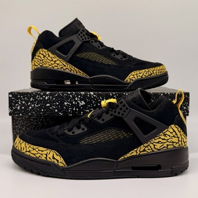 Nike Air Jordan Spizike Low Thunder Black Yellow Shoes IQ9368-010 Mens Size NEW