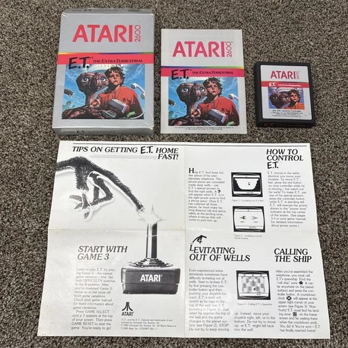 E.T. The Extra-Terrestrial (Atari 2600, 1982) Complet CIB, W/ Manual Tip Tested