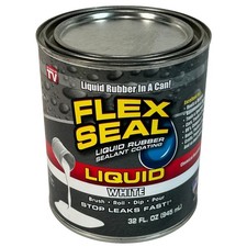 Flex Seal Liquid White Rubber Sealant Coating 32 oz Can Stops Leaks Fast New