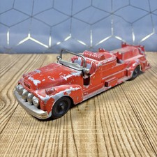 Vintage Hubley Kiddie Toy Fire Engine Truck Diecast Metal 40s UNRESTORED