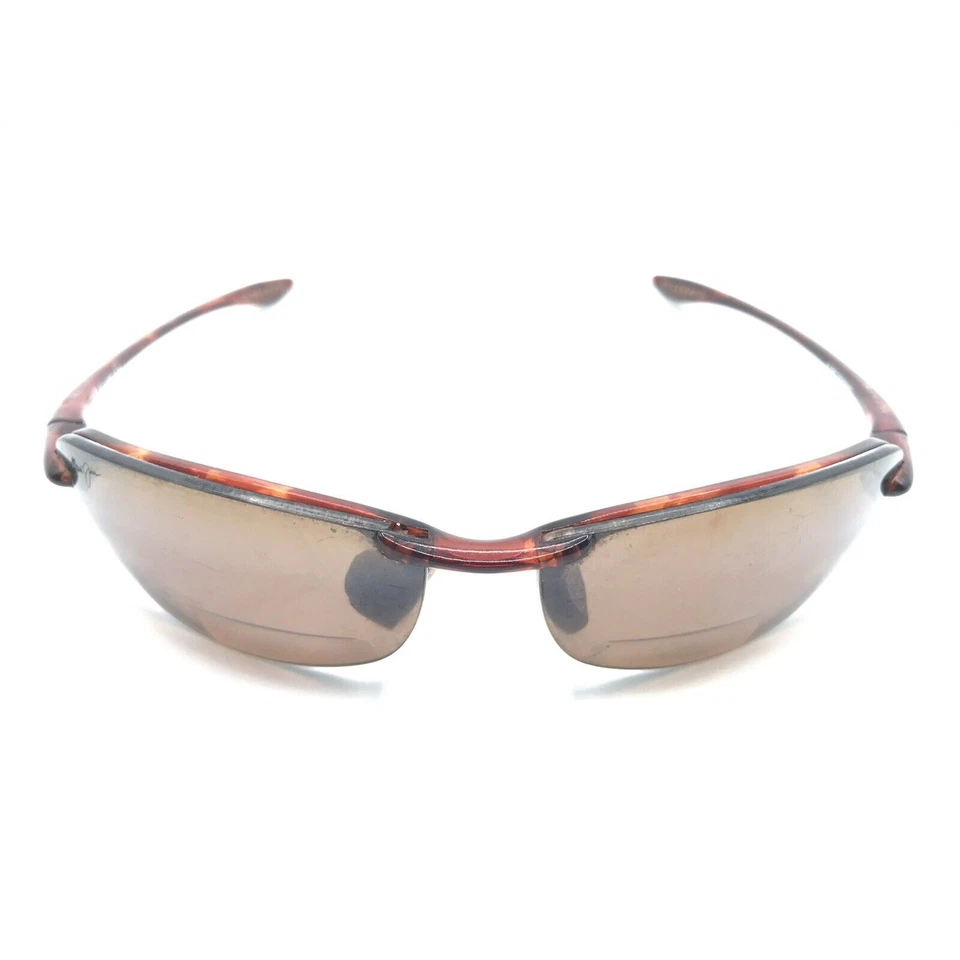 Óculos de sol Maui Jim MJ-805-10 25 vermelho meio aro lente marrom esporte designer feminino - Imagem 2 de 4