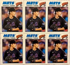 2026 Topps Heritage - Jonah Tong Six card lot (RC) Mets