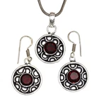 Pendant Garnet   Sterling Jewelry Gemstone Plated Gold Natural Red