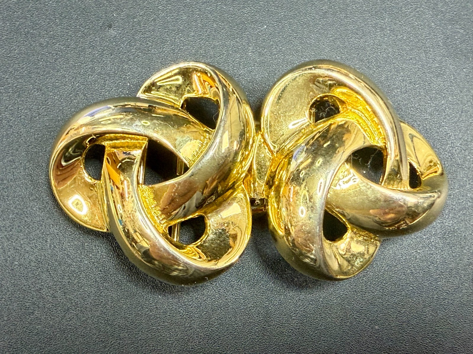 Swirl Knotted Interlocking Two Piece Vintage Gold… - image 17