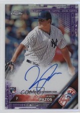 2016 Topps Chrome Rookie Purple Refractor 11/250 James Pazos #RA-JPA Auto 0c2