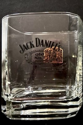Jack Daniels Gold Medal Whiskey Glass Vintage Old No 7 Square Lowball Rocks Bar