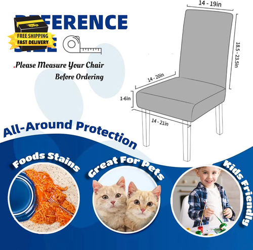 2 Packungen Neueste Karierte Esszimmerstuhl Schutzhülle Parsons Stuhl Möbel Protecto - Bild 5 von 7