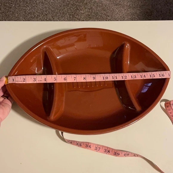 4~Large Football Chip & Dip tray for Snacks  Brown 17” - Image 4 of 4