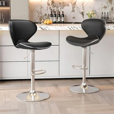 Bar Stools Set of 2 Modern Counter Height Barstools with Back and Footrest
