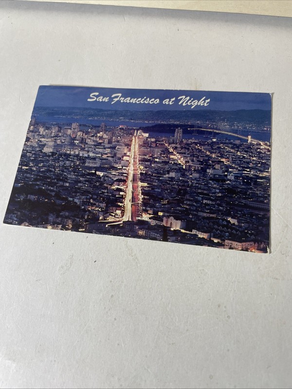 San Francisco at Night vintage postcard. B3