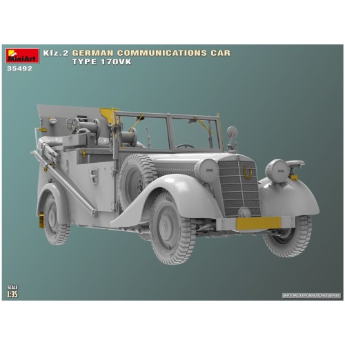MiniArt Kfz.2 Carro Comunicazioni Tedesco Type 170VK 1:35 Kit Modellismo foto 6