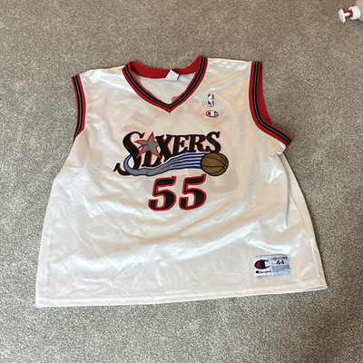 Champion Philadelphia 76ers Dikembe Mutombo #55 White NBA Jersey Size 44
