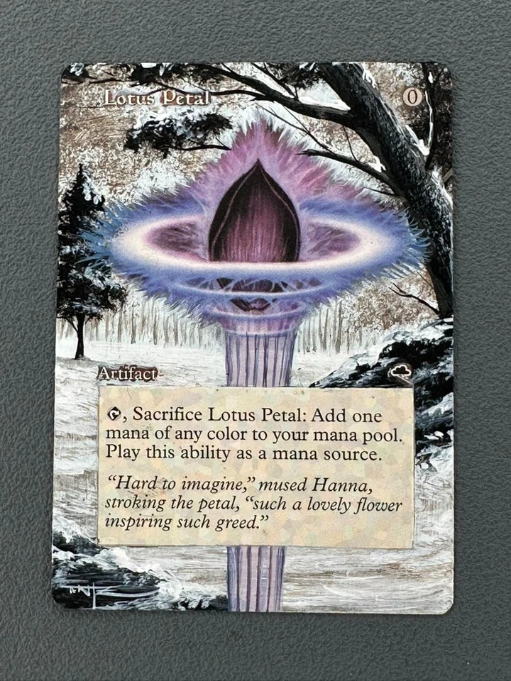 x4 Lotus Petal MTG Hand Painted Borderless Extended Season Altered NEW Art Tentz - Image 4 of 4