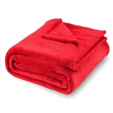 Flannel Fleece Blanket Twin Size All Season Soft Bed Couch Classic Red 60x80