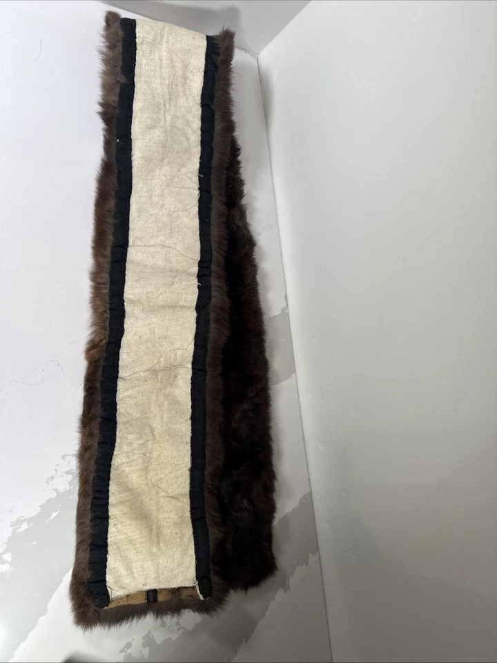 Vintage Soft Real Fox Fur Brown Long Neck Wrap Scarf Collar Handmade 56”X 6* - Image 3 of 4