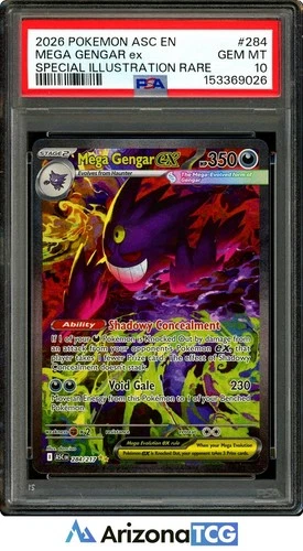 Pokemon 2026 Mega Gengar ex 284/217 SIR Ascended Heroes GEM MINT PSA 10