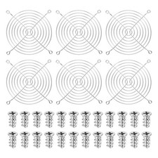 6 Pcs 120mm Fan Finger Grill Metal Ventilation Grill Cover with Screws, Silver
