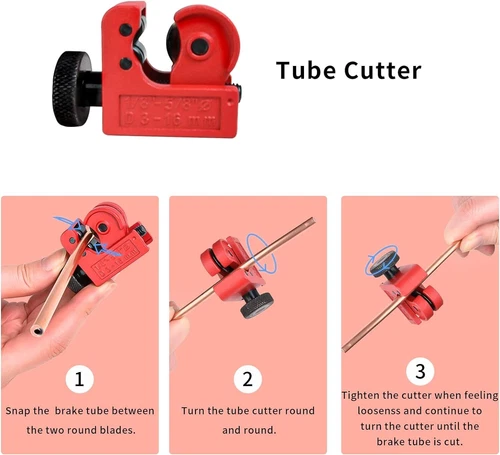 Upgraded Brake Line Flaring Repair Kit 3/16 25FT Copper Coated Pipe Tool Kit New - Bild 11 von 17