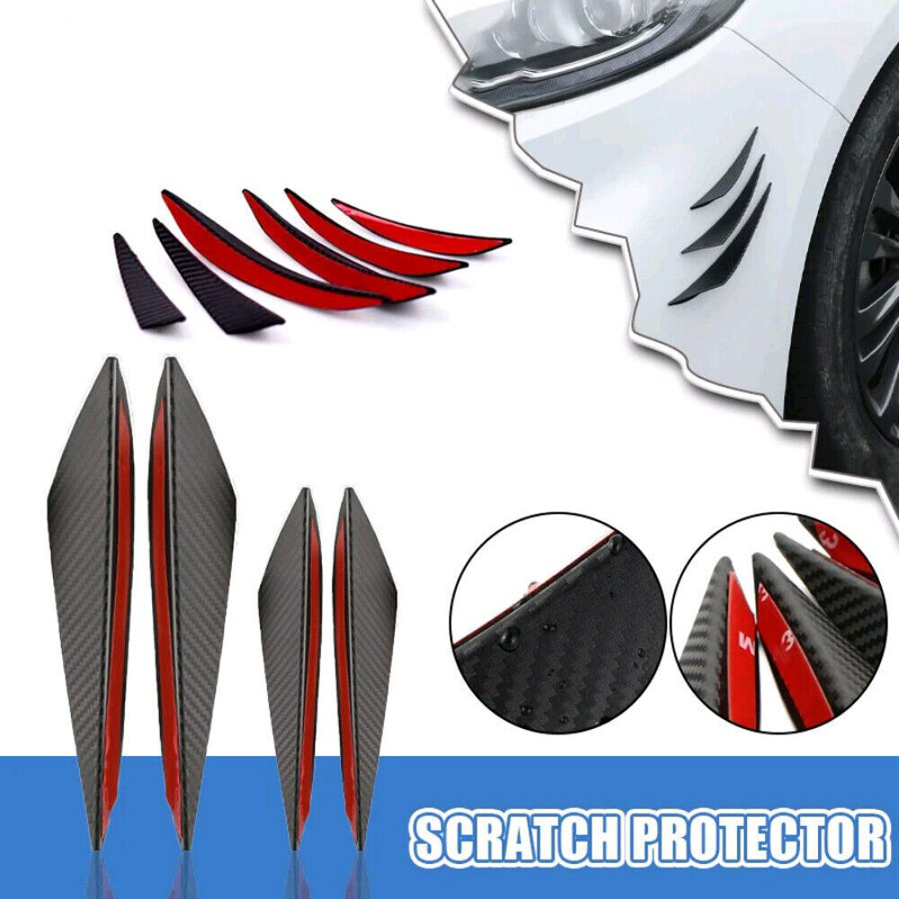 6x Car Front Bumper Lip Splitter Fins Body Spoiler Canards Exterior Accessories