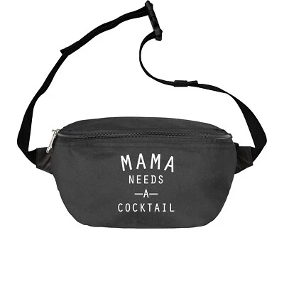 Moderne Bauchtasche mit Spruch Mama needs ... -Gürteltasche Herren-Schwarz-NEU