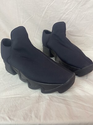 iRi NYC Black Wes I Low Top Neoprene Wavy Sneaker Platform Shoes EU 39/ US 8