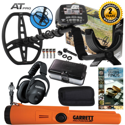 Garrett AT PRO Metal Detector Special w/ Pinpointer, Finds Box