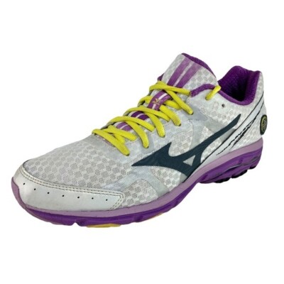 Size Mizuno Wave Rider 17 Lace Up Sneakers White Purple