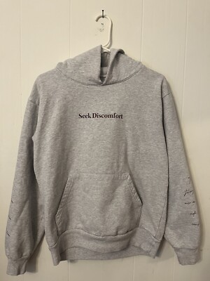 Seek Discomfort Hoodie Sweatshirt Small Gray