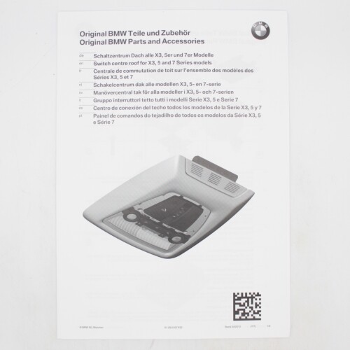 BMW Group Headliner Switch Cluster Repair Kit Part Number 61319289280