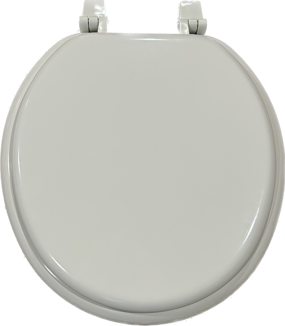 TOILET SEAT ROUND REGULAR SOLID WOOD WHITE FINISH READS PUT ME DOWN