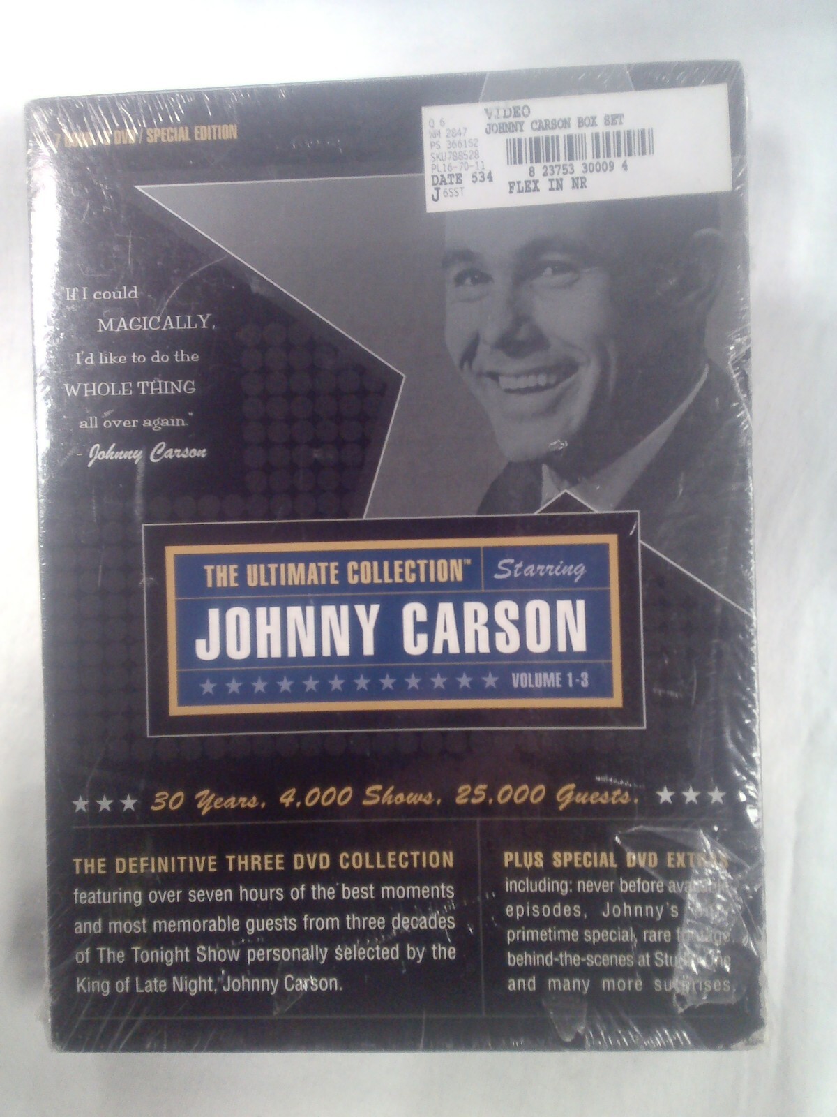 Johnny Carson: The Ultimate Collection (DVD, 2003, 3-Disc Set) NEW