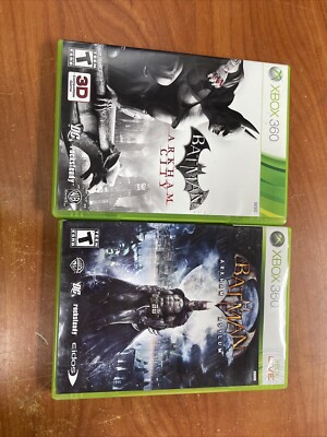 LOT OF 2 GAMES Batman: Arkham City. And Batman Arkham Asylum   Tested Xbox 360