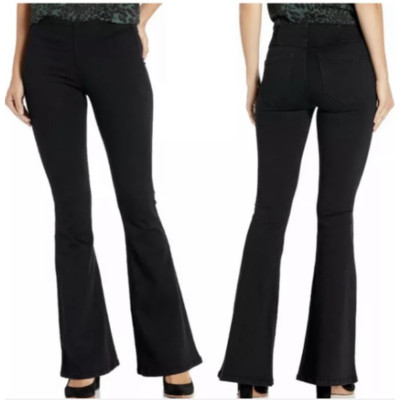 Anthropologie Ella Moss Pull on Stretch Flare Black Denim Jeans Size 10/30 NWT 