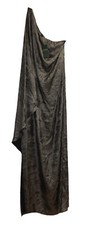 RTLS 245 RALPH LAUREN SILVER FORMAL GOWN SZ 12 W/ REAL STONED PURSE