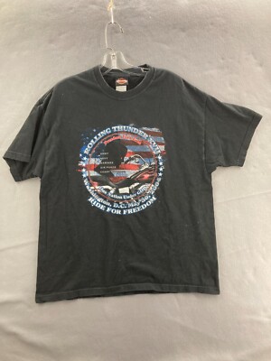 Harley Davidson Washington DC Rolling Thunder XVII 2004 Shirt Mens XL USA Made