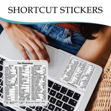 Keyboard Shortcut Stickers with Adhesive Backing for Quick PC Access