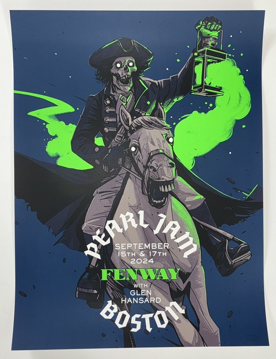 Pearl Jam Poster Fenway Park Boston MA 2024 Official Silkscreen