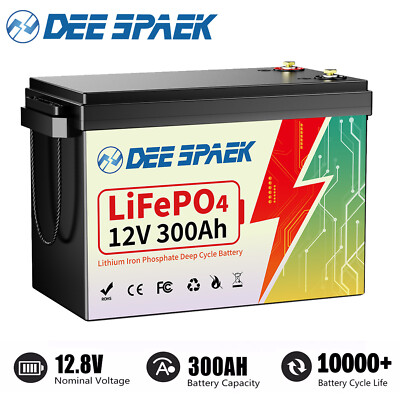 12V 300Ah LiFePO4 Lithium Batterie 200A BMS Solar Wohnmobil Solaranlage Boot