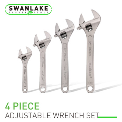 12'' 10'' 8'' 6'' Laser Marked Adjustable Wrench Set Heat 1-5/16'' 1-1/8'' 15/16'' 3/4''