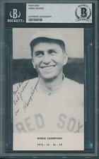 Harry Hooper Signed Postcard Beckett Authentic Autograph *6186